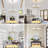 Vintage Chandelier 6-Light Pendant Lights Kitchen Island Lighting Flower Glass Shade (Bulbs Not Included)-1705813834