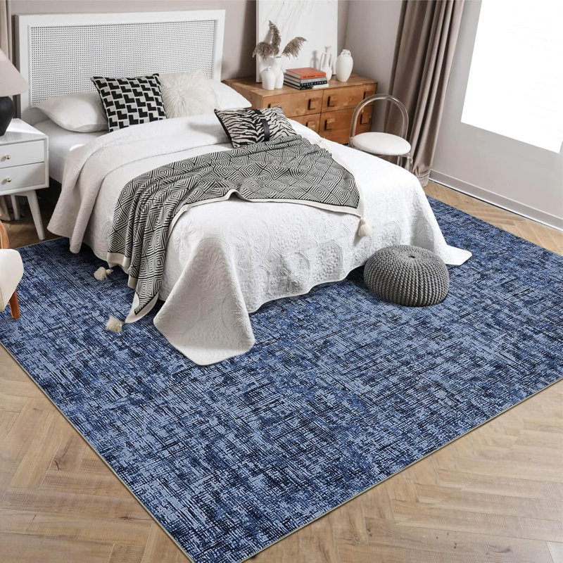 Washable Kitchen Modern Abstract Runner Rug for Hallway Contemporary Solid Rug Non-Slip Foldable Aesthetic Accent Floor Carpet for Bedroom