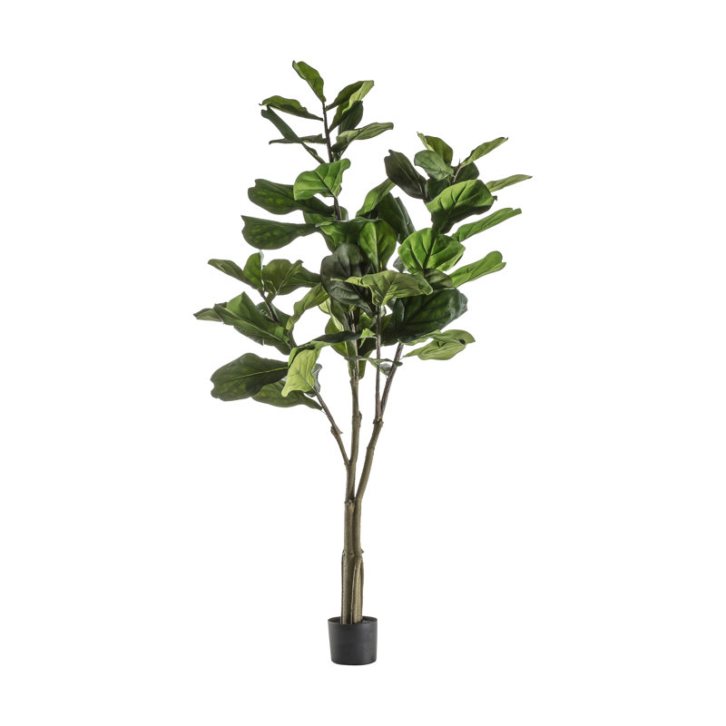 120 cm H Faux Fiddle Leaf Fig Tree Plant in Plastic Pot