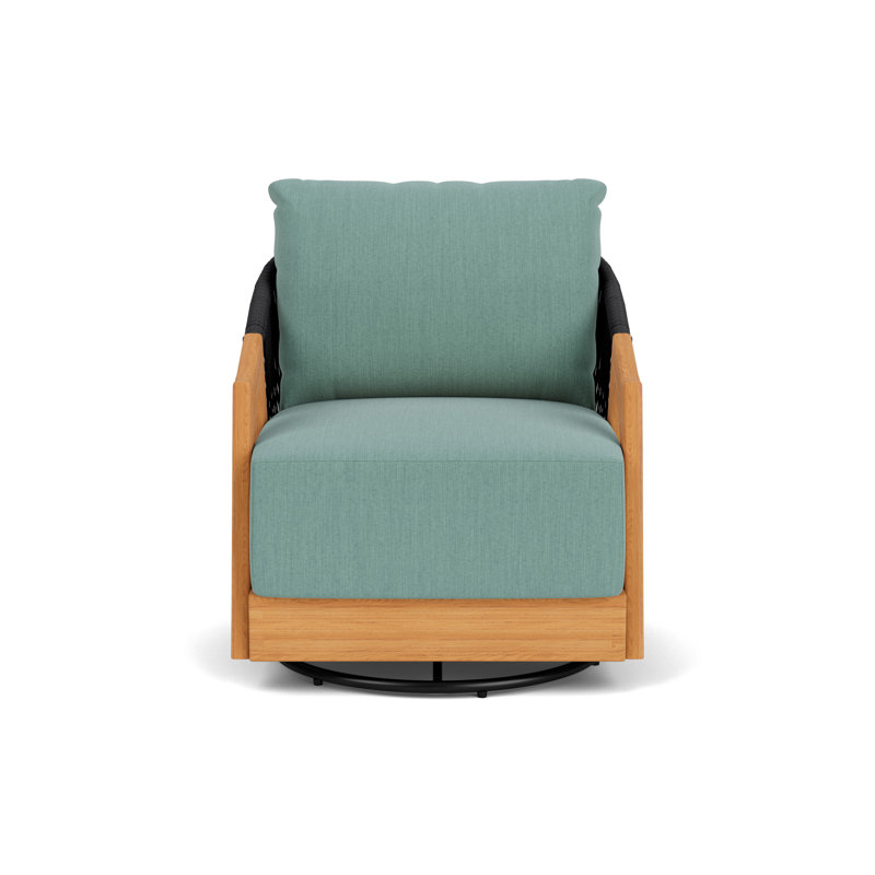 Alpine Outdoor Teak Swivel Armchair, Loveboat Mint