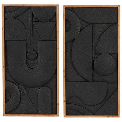 Metal Geometric Black Wall Decor Set