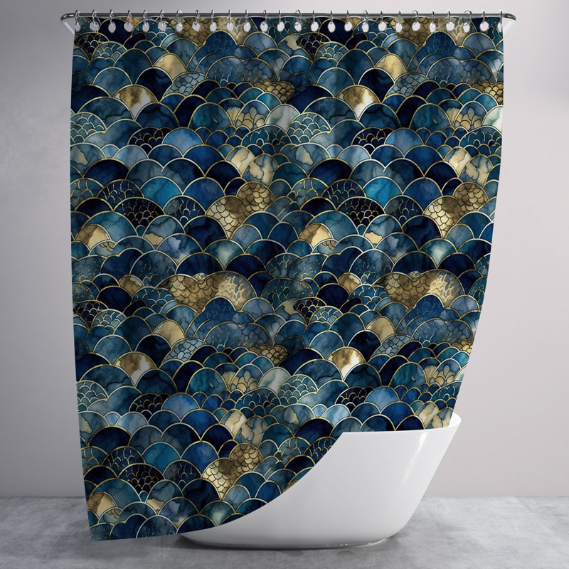 Abstract Shower Curtain, 83" H x 70" W