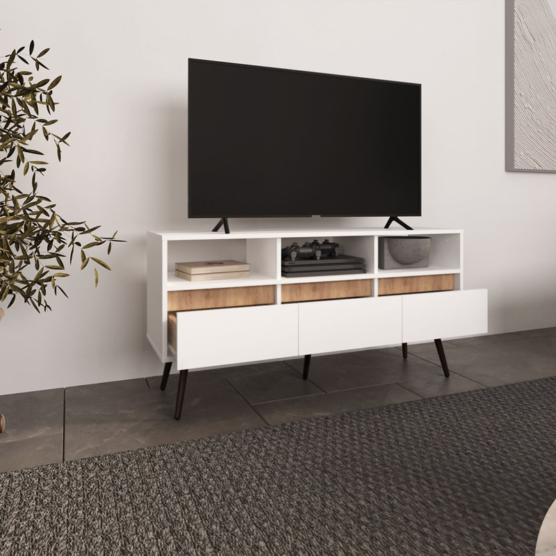 Meuble télé, 3 tiroirs, 3 tablettes