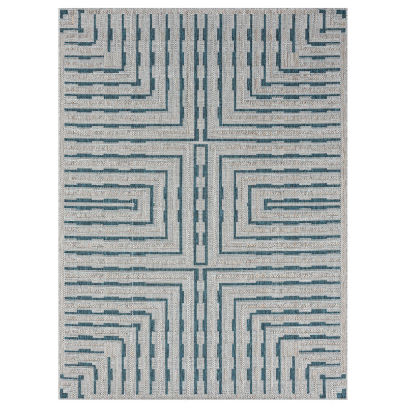 Geometric Indoor Rug, Rectangle 7'7" x 10'