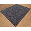 8'x10' Black Wool and Silk Sickle Leaf Design Soft Pile Hand Knotted Rug 291C9BEB92E142EB9442317E8FD84350