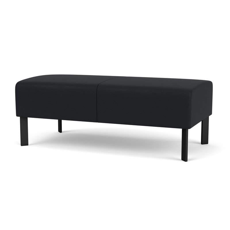 Luxe Lounge Reception 2 Seat Bench, Black Steel, Modena Black
