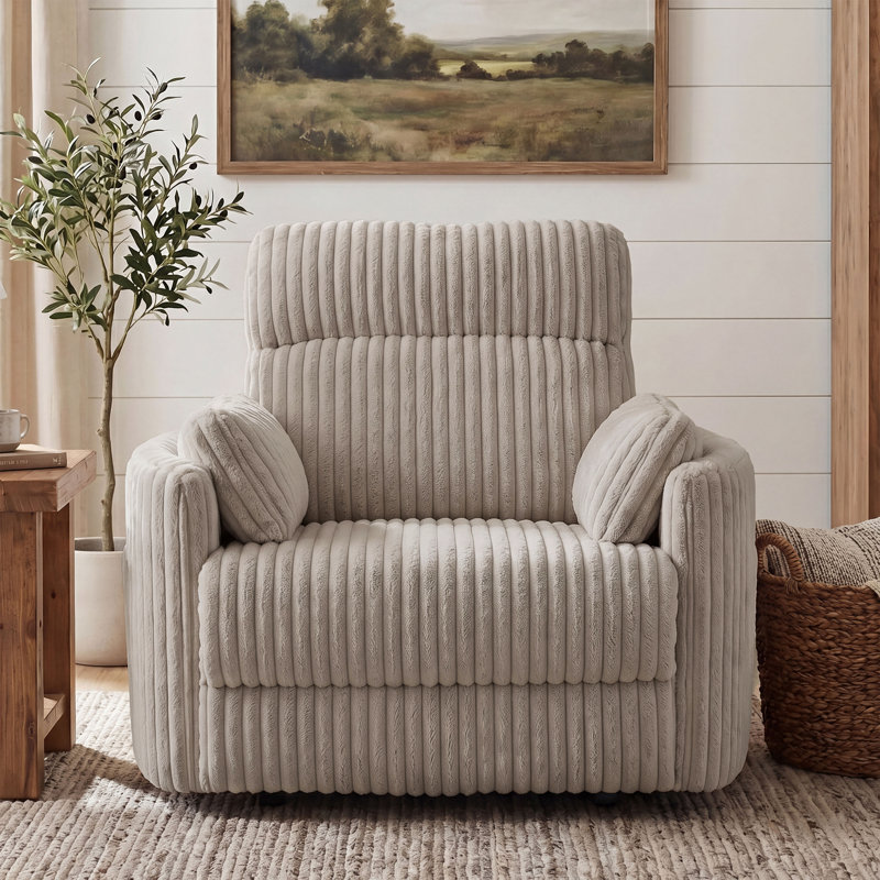 Fauteuil inclinable électrique surdimensionné en fausse fourrure de 54 po avec support lombaire réglable et port de charge USB