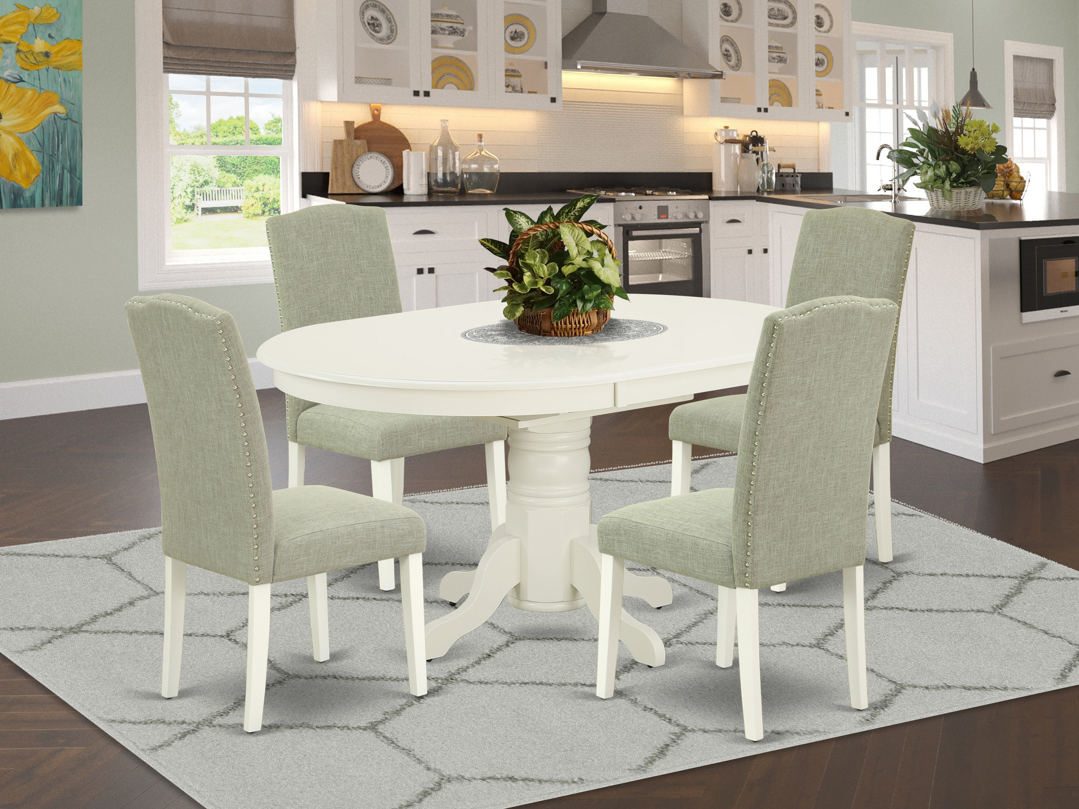 Alcott Hill Roxanna 5 - Piece Extendable Rubber Solid Wood Dining Set ...