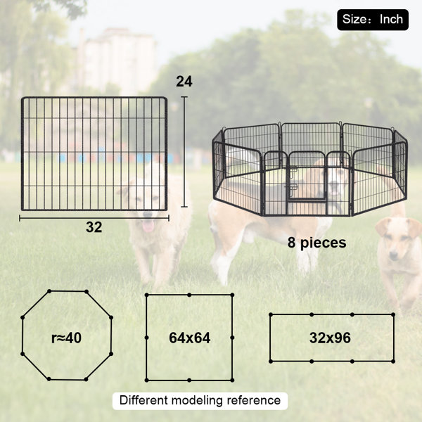 Outdoor Safe Portable Dog Playpen Barrier Exercise Pet Pen (8 Panels)