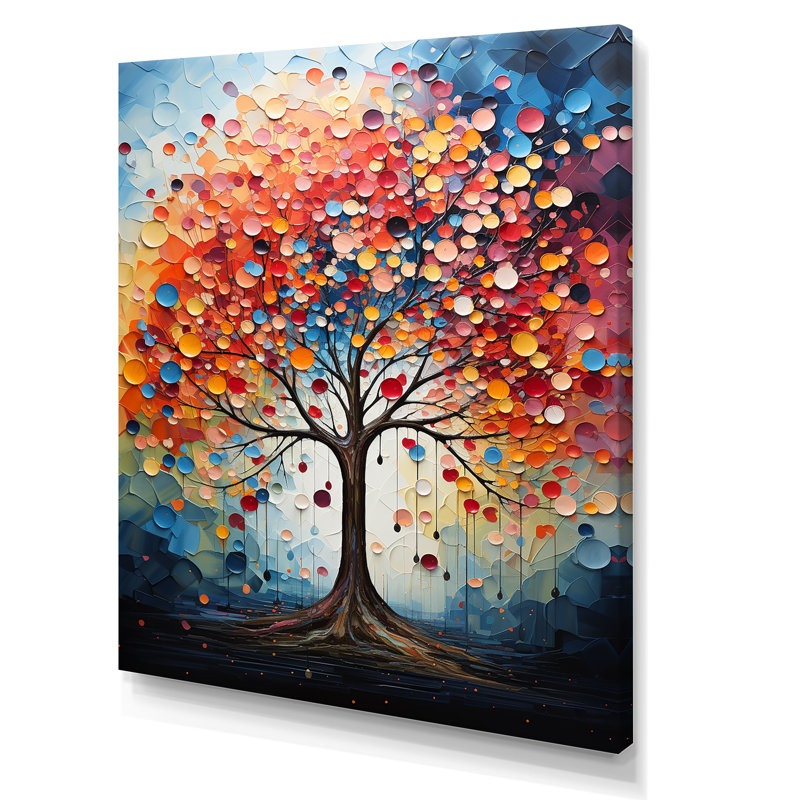 «Colorful Maple Tree Melody I», reproductions encadrées, H 32 po x l 16 po x P 1 po, Toile tendue