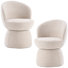 Modern Upholstered Dining Chairs, Boucle Fabric Swivel Barrel Chairs, Wingback Side Chairs, Vanity Chairs