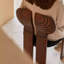 Chaise d'appoint à dossier noir et brun noisette (ensemble de 2)