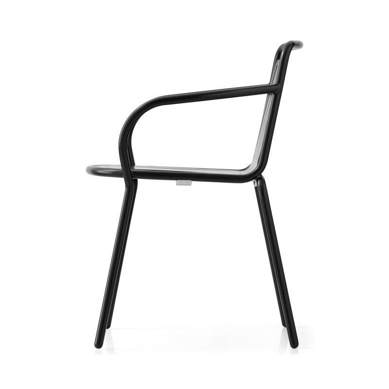 Easy Metal Outdoor Armchair, Matt Black