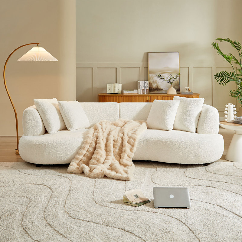102" Upholstered Curved Sofa Couch