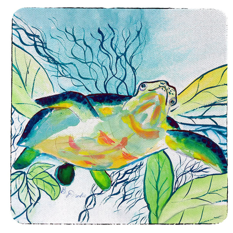 Sous-verre souriant de tortue de mer