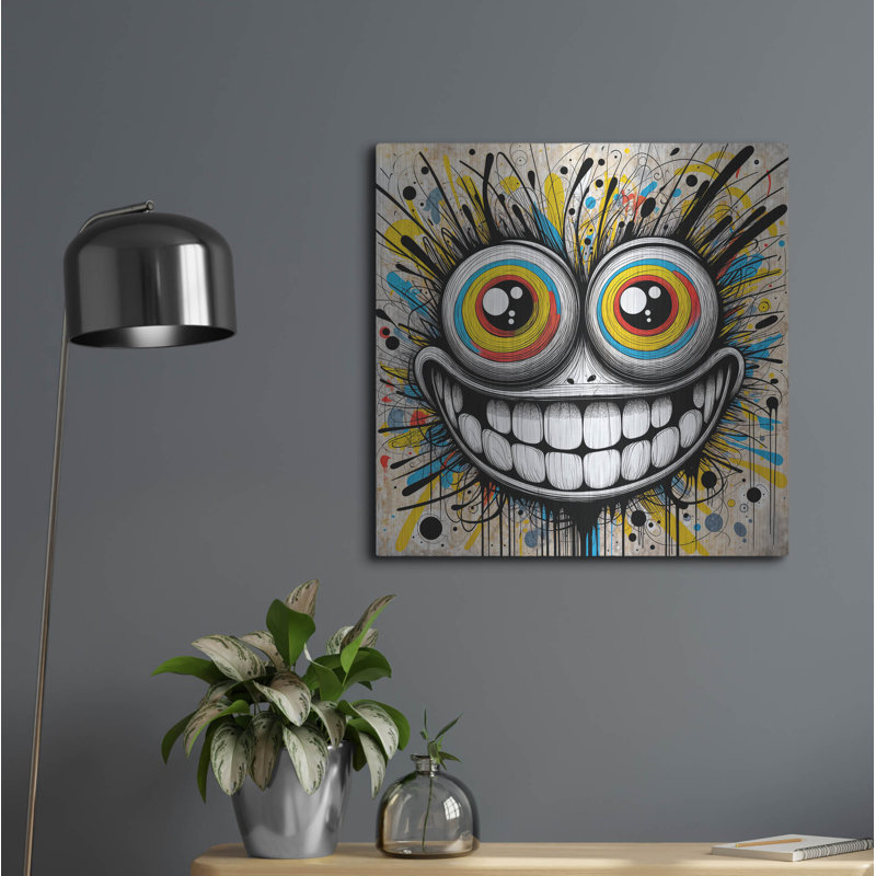 «Smile» par Rey Klimt, art mural en métal, H 24 po x l 24 po