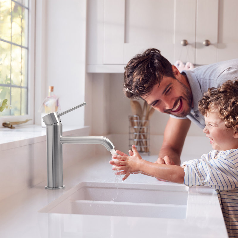 Single-Hole Single-Handle Bathroom Faucet, Brushed Nickel