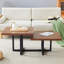Table basse double salon en noyer foncé