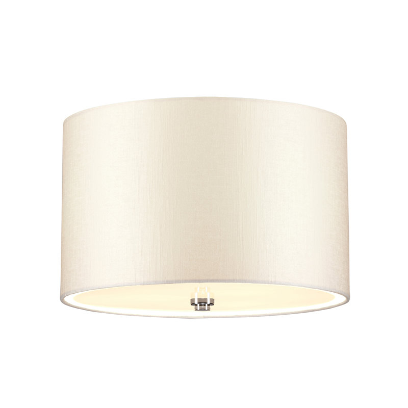Ausie Fabric Semi Flush Mount, 42cm H x 44.5cm W x 41cm D, Brushed Nickel