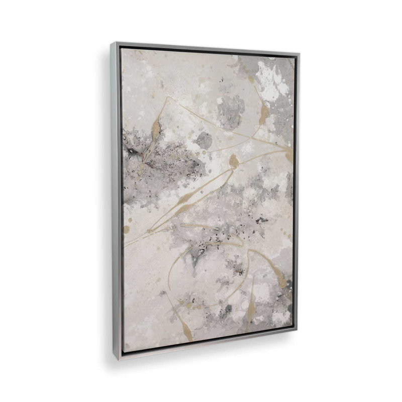 Imprimé chuchotement doré v2, Toile avec cadre flottant en chrome poli, H 12,75 po x l 8,75 po x P 1,75 po