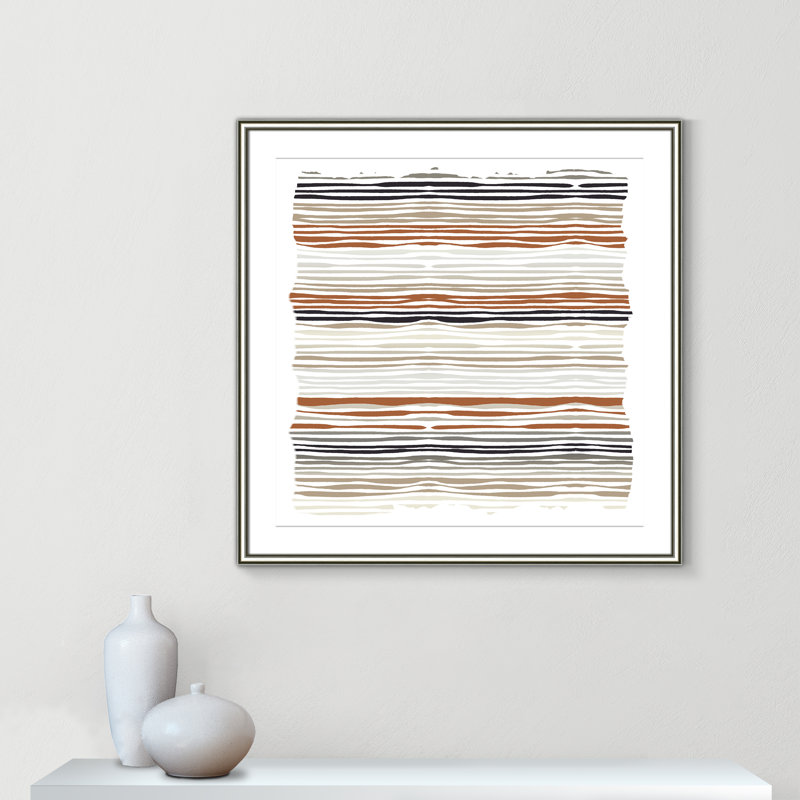 Stripes Square Print by Kimberly Allen, 33.25'' W x 33.25'' H, Matted Print, Argent classique