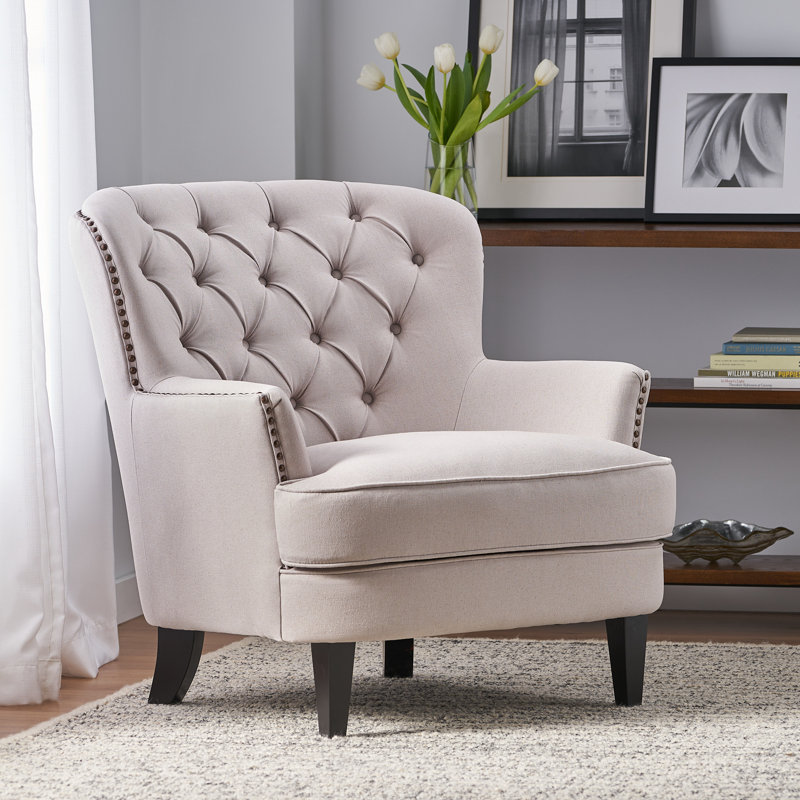 Parmelee Upholstered Accent Chair, Natural Polyester