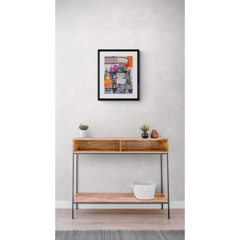 Pink Fuzz Scurry by Carlos Davila Rinaldi, Black Framed Canvas, 32" H x 24" W