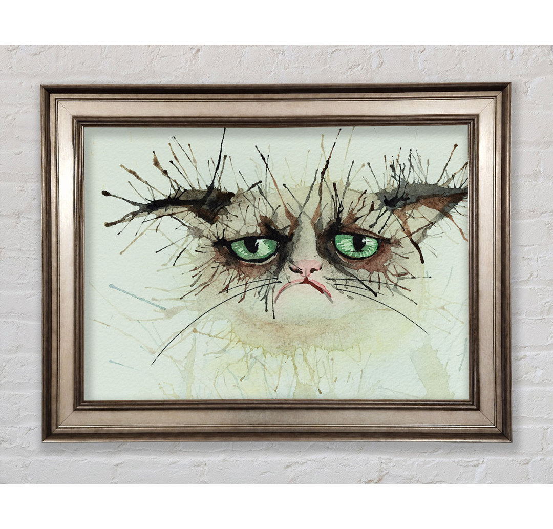 Grumpy Cat Aquarell Splat - Einzelner Bilderrahmen Kunstdrucke