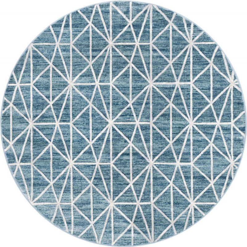 Clidy Abstract Indoor Rug, Round 8'