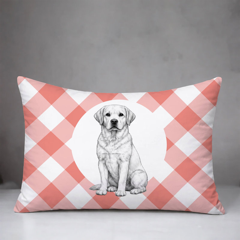 Oreiller réversible intérieur / extérieur Labrador Retriever, 20 po x 14 po, Pêche
