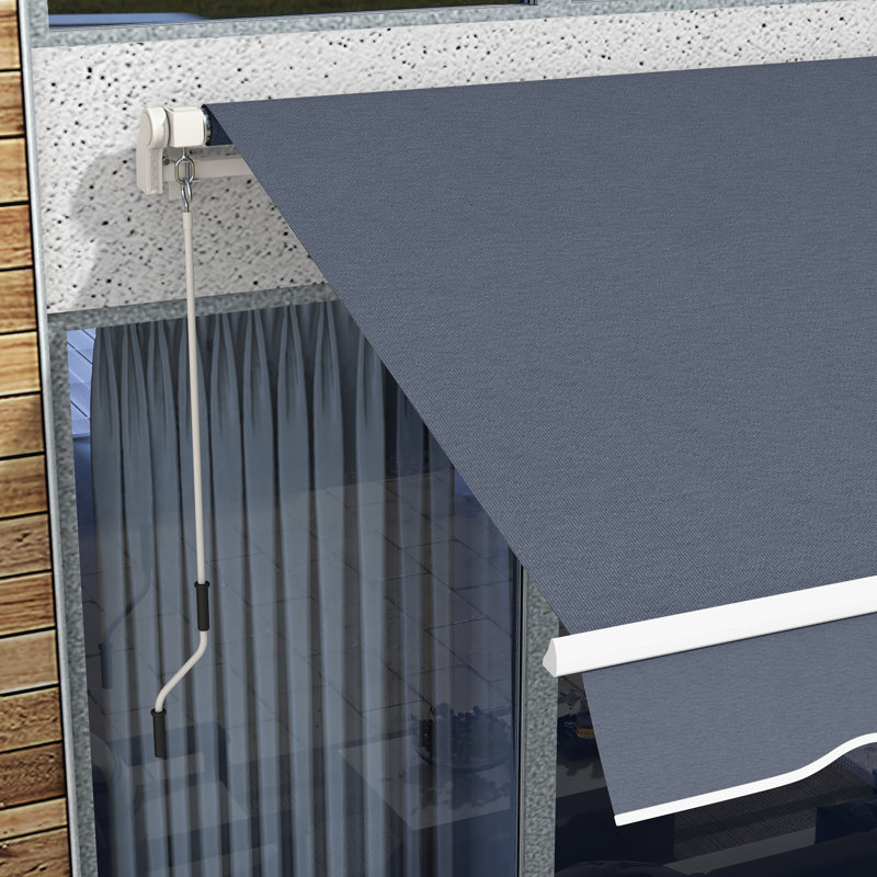 Auvent de terrasse à inclinaison manuelle, Dark Grey, 141.7" W x 98.4" D