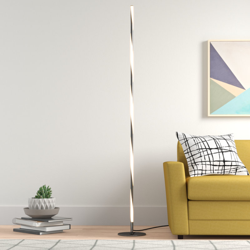 Lampe DEL sur pied 64 po Brookwood, Chrome