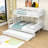 Twin XL over Queen Bunk Bed with Twin Trundle,Ladder-1235654351