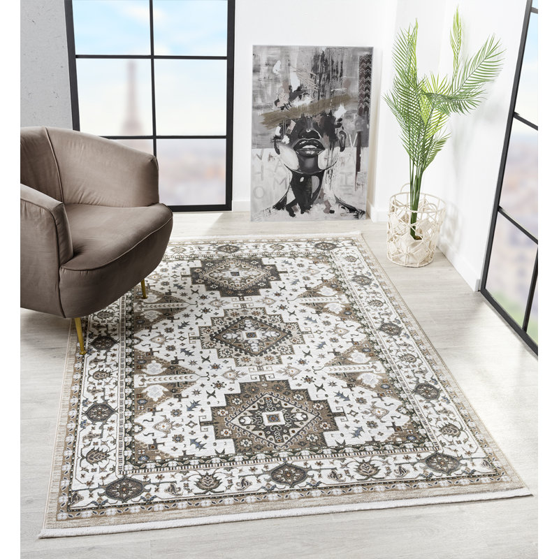 Tapis crème United Weavers Carllene Magi, Tapis de couloir 7 pi 2 po x 2 pi 7 po