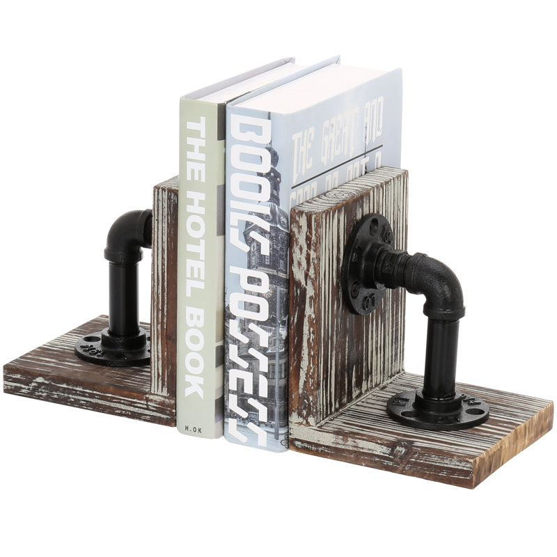 Serre-livres décoratifs en bois industriel, Chalumeau