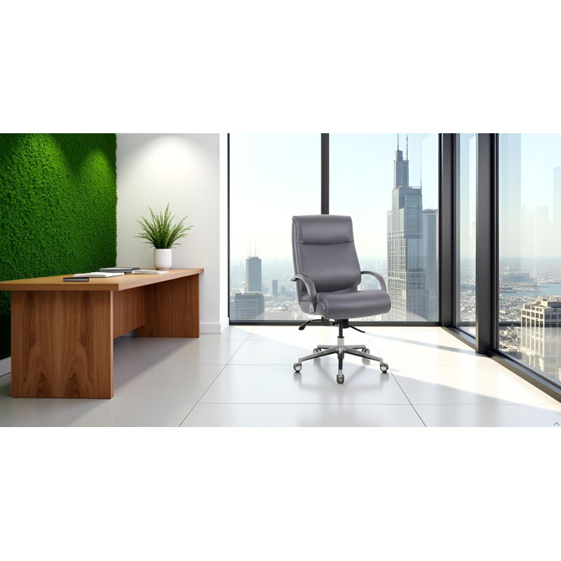 Chuze Upholstered Big & Tall Office Chair - 300 lb. Weight Capacity, Commercial Quality, Grey, Gray
