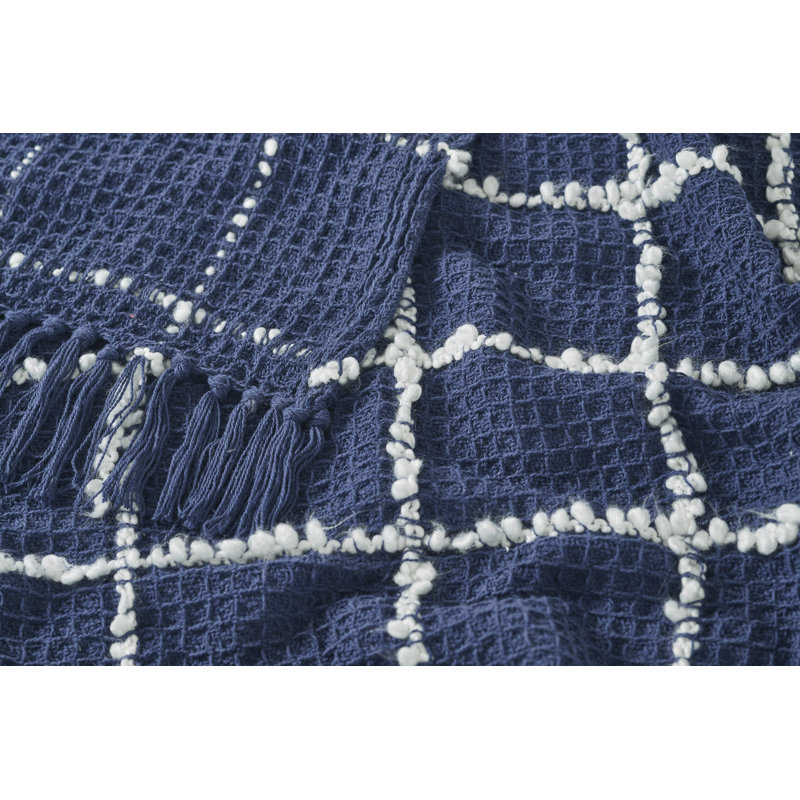 Jordan Home Grid Throw, Blue