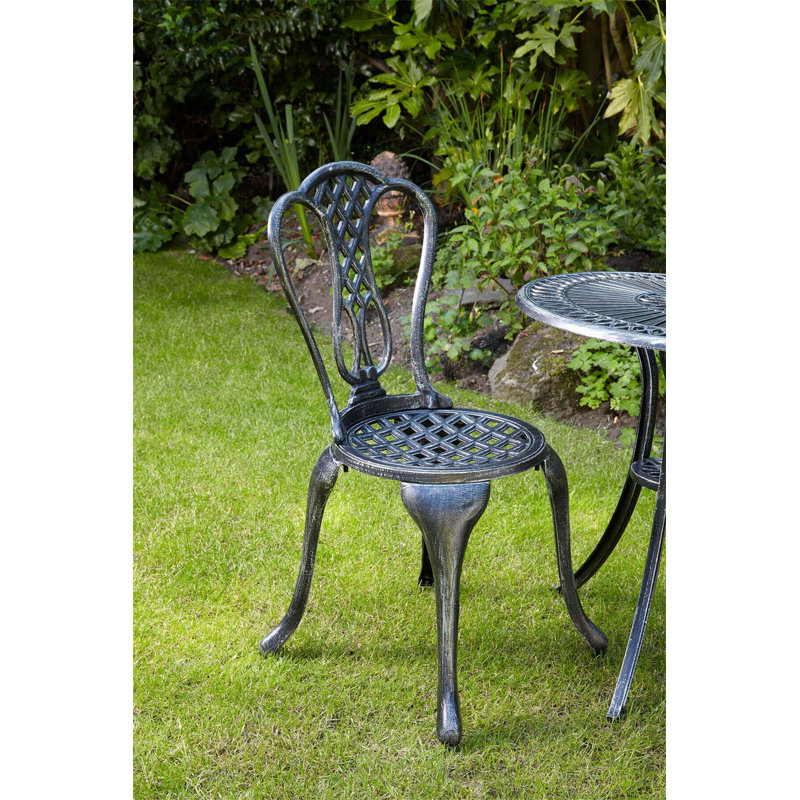 Miltona 2 - Person Patio Dining Set Round Table with Cushions Included