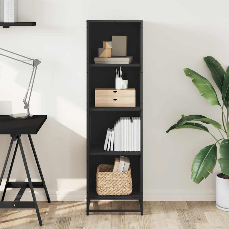 Armoire à livres vidaXL, H 54,7 po x l 15,7 po x P 13,8 po, Noir