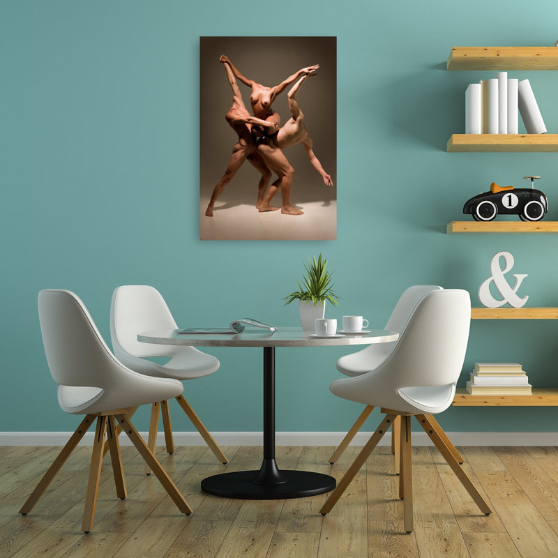 «Graceful Nude Embrace Elegant Modern Abstract», reproduction d'art murale, 36" H x 24" W