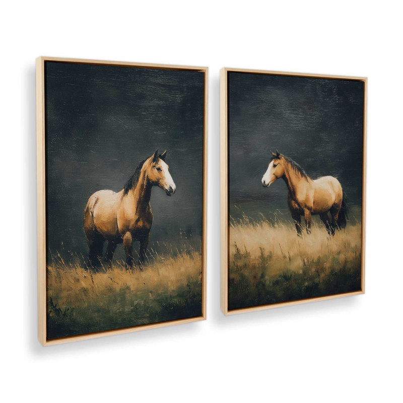 «Stand Tall Buddy», ensemble de 2 impressions, 24 po x 18 po, Toile avec cadre, Érable