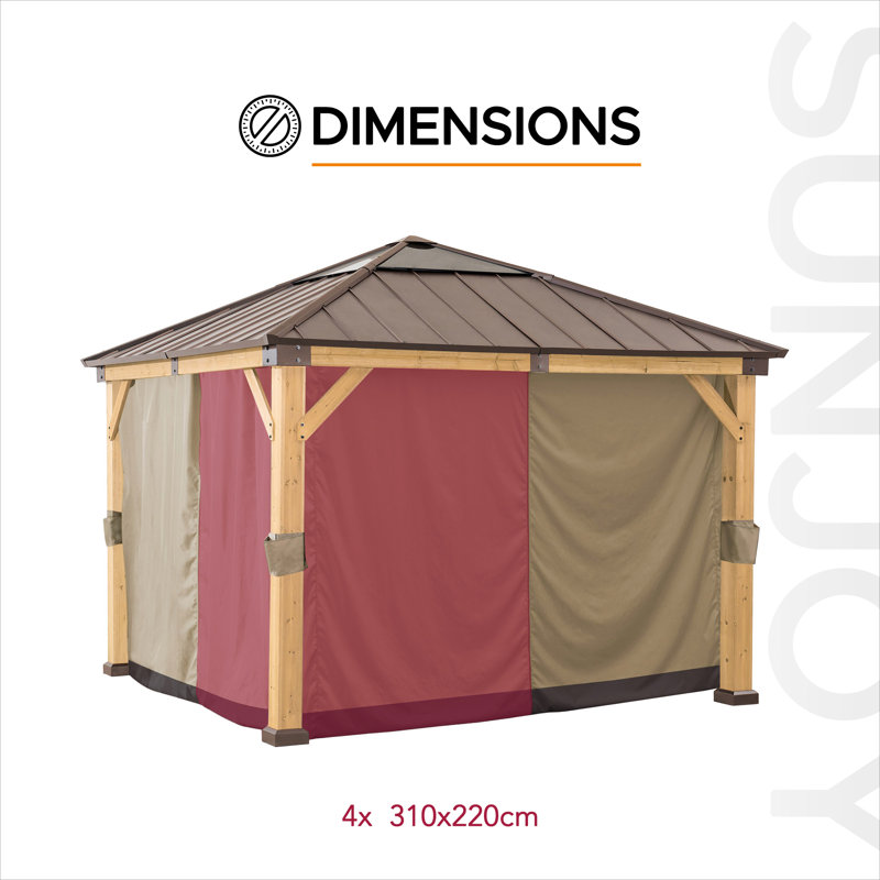Curtain for Sunjoy cedar wood gazebos, 220cm H x 310cm W x 122.05cm D