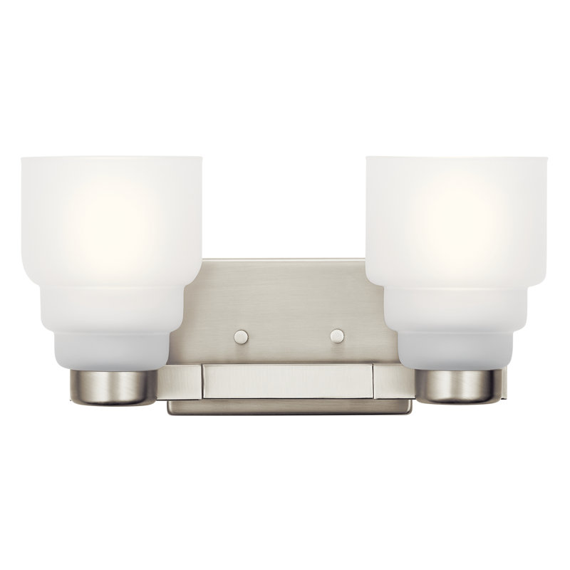 Éclairage pour salle de bain 2 lumières Ariarose, Givré, Nickel brossé
