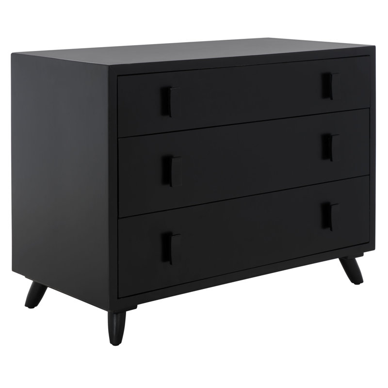 Damanpreet 35.4'' W 3 - Drawer Dresser, Black