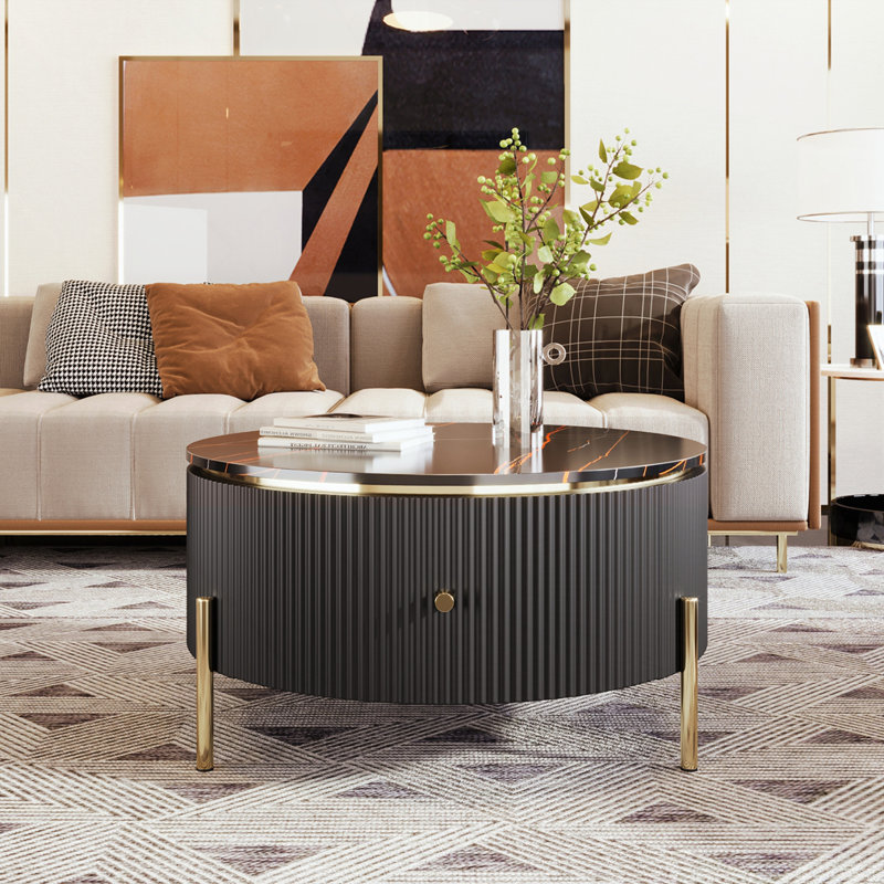 Table basse moderne avec tiroirs Modern, Noir