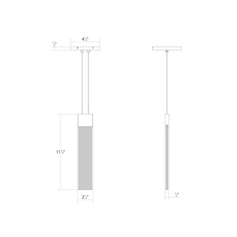 V Panels 1 - Light LED Pendant, Brass