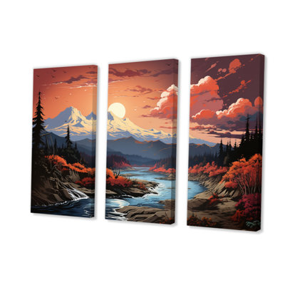 " USA Mount Rainier Majesty Sunset " 3 - Pieces