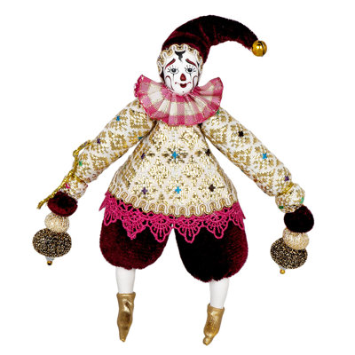 Jefto Pulcinella Carnival Hand-made Hanging Figurine Ornament