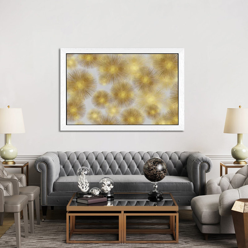 Sunburst Cluster by Abby Young - Print on Canvas, White Floater Framed, 66.04 cm H x 45.72 cm W x 1.91 cm D
