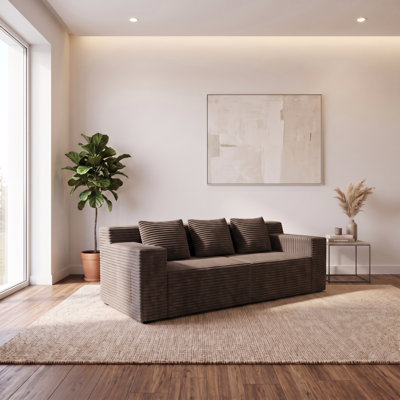 Canapé 71 po avec 3 coussins et poches latérales, sans assemblage